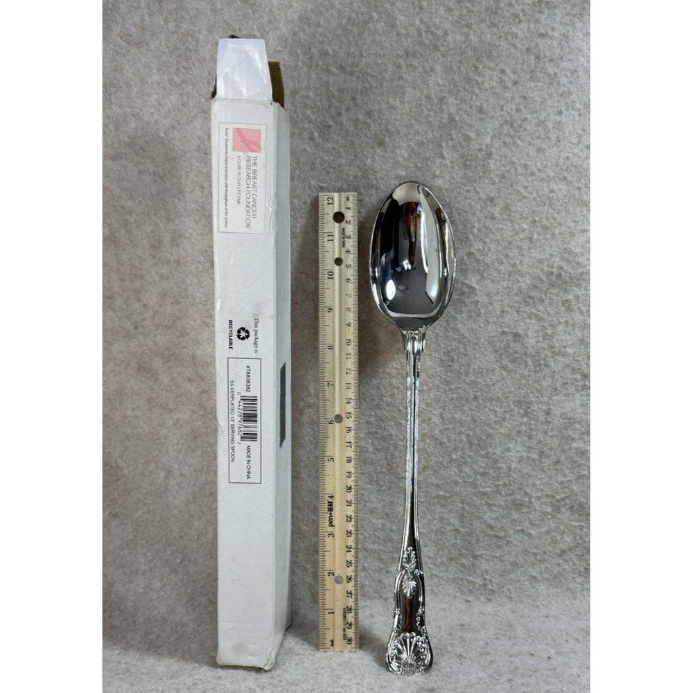 Silver Plated Serving Spoon Towle‎ 13" Breast Cancer